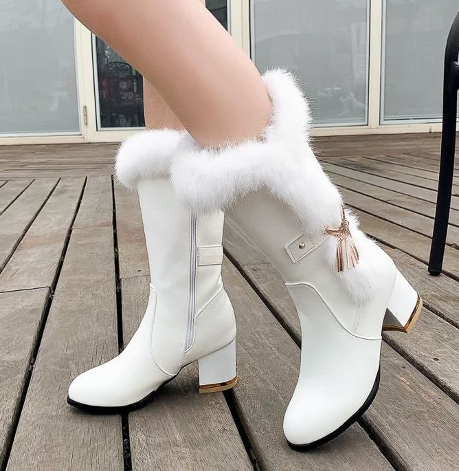 41, Wine Womens Shoes,Kanhan Winter Snow Boots Flock Warm Ankle Martin Snow Boots Short Bootie Slip-On Low Heels Shoes
