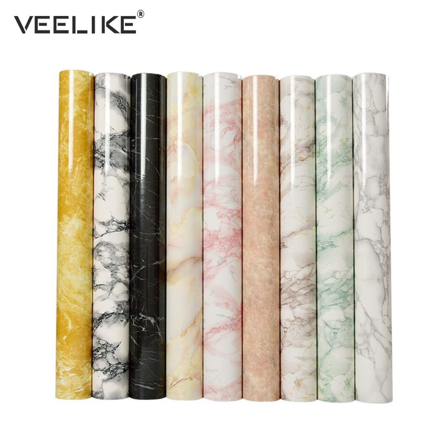 Waterproof Pvc Shelf Liner Marble Contact Paper For Kitchen