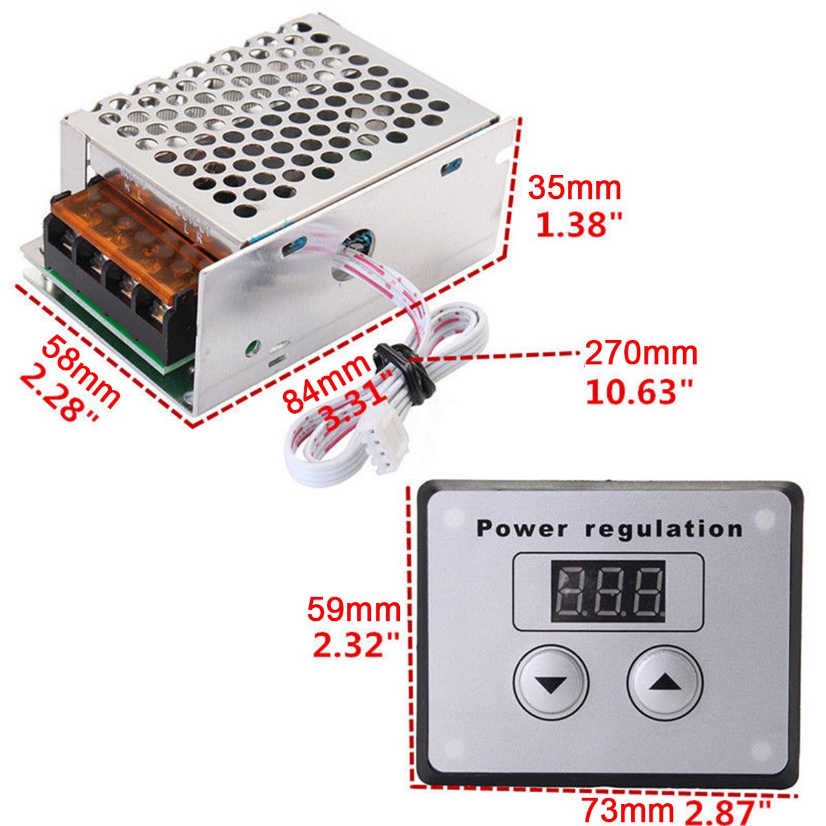 Pantalla LED AC220V 4000W SCR Regulador Controlador de velocidad del motor regulador de voltaje Pantalla LED AC220V 4000W SCR Regulador Controlador de velocidad del motor regulador de voltaje