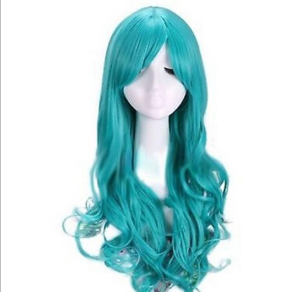 Long Dark Red Cosplay Party Straight Wigs 60cm Fashion Hair Wigs