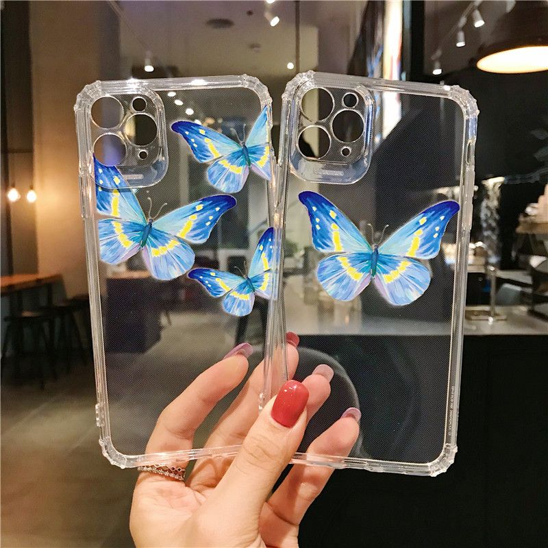 Blue Butterfly Phone Case For IPhone 11 XR XS X 8 7 6 6S Pro Max 5 5S