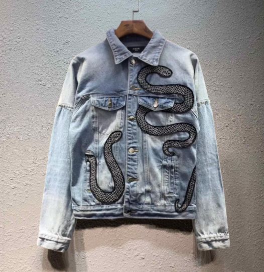 Acquistare US Marea Amiri I Jeans INS Amiri Giacche Di Jeans Nuovi AMIRI  Vipera Ricamati Piattaforma Giacca Di Jeans Economico | Consegna Veloce E  Qualità | It.Dhgate