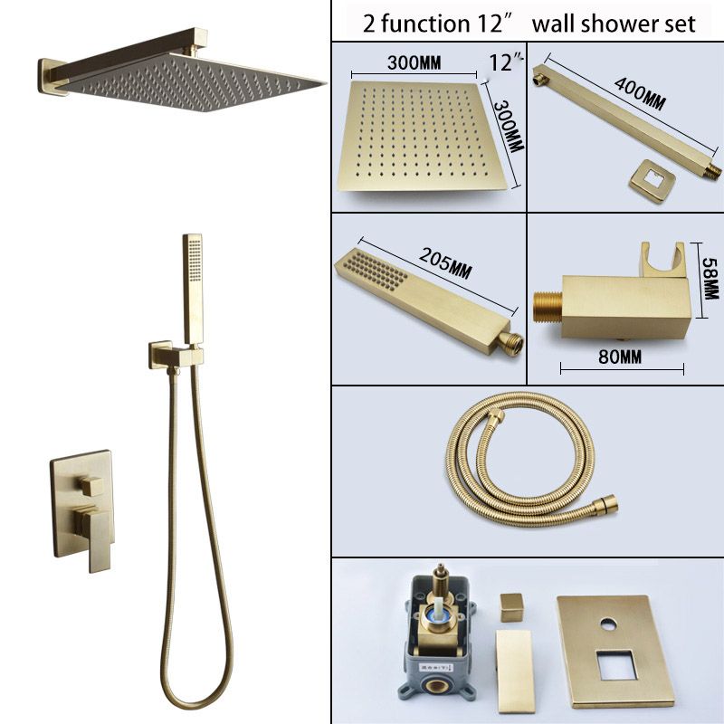 2 function 12 inches wall shower set