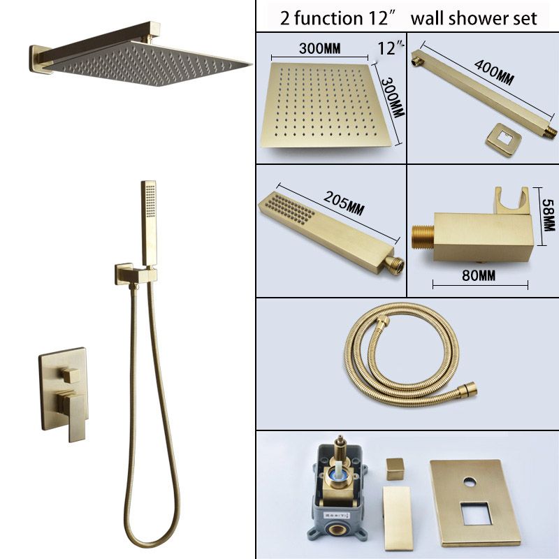 2 12 pouces fonction set de douche mural