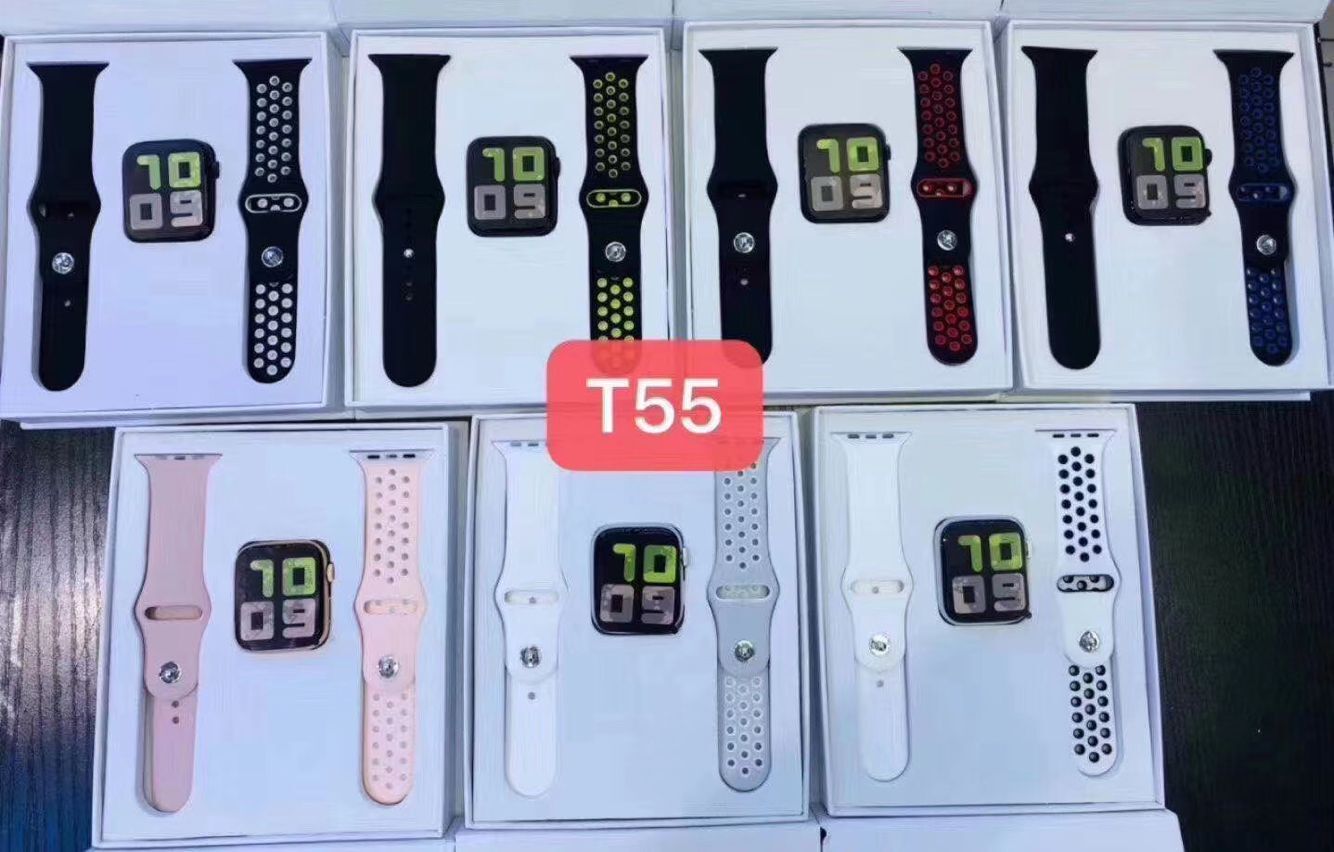 Suministro Al Por Mayor Top T55 Bluetooth Inteligente Del Reloj De La Serie  5 De ECG De Ritmo Cardíaco Aptitud Bluetooth Monitor Call SmartWatch Serie  5 Para El Teléfono Android IOS De