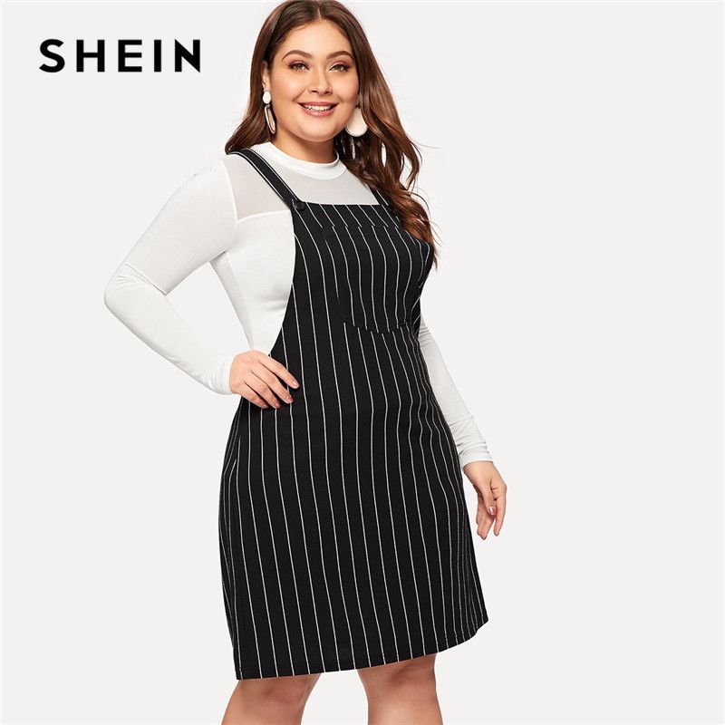 black mini pinafore dress