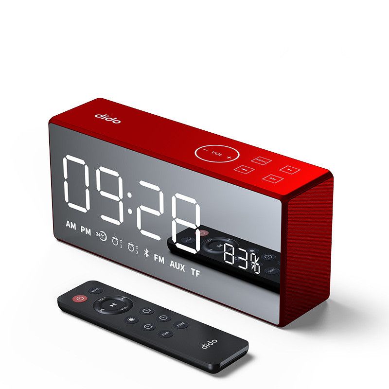 Bluetooth Wireless Desktop Alarm Clock Smart Speaker TF Card Audio With Mirror
