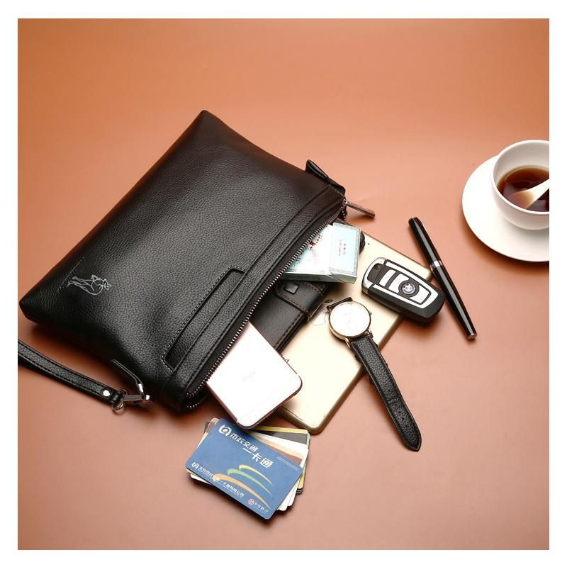 KANGAROO Luxury Brand Men Clutch Bag Leather Long Purse