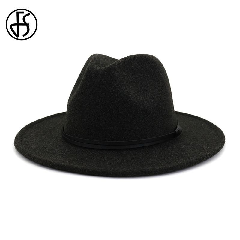 black wide brim bowler hat