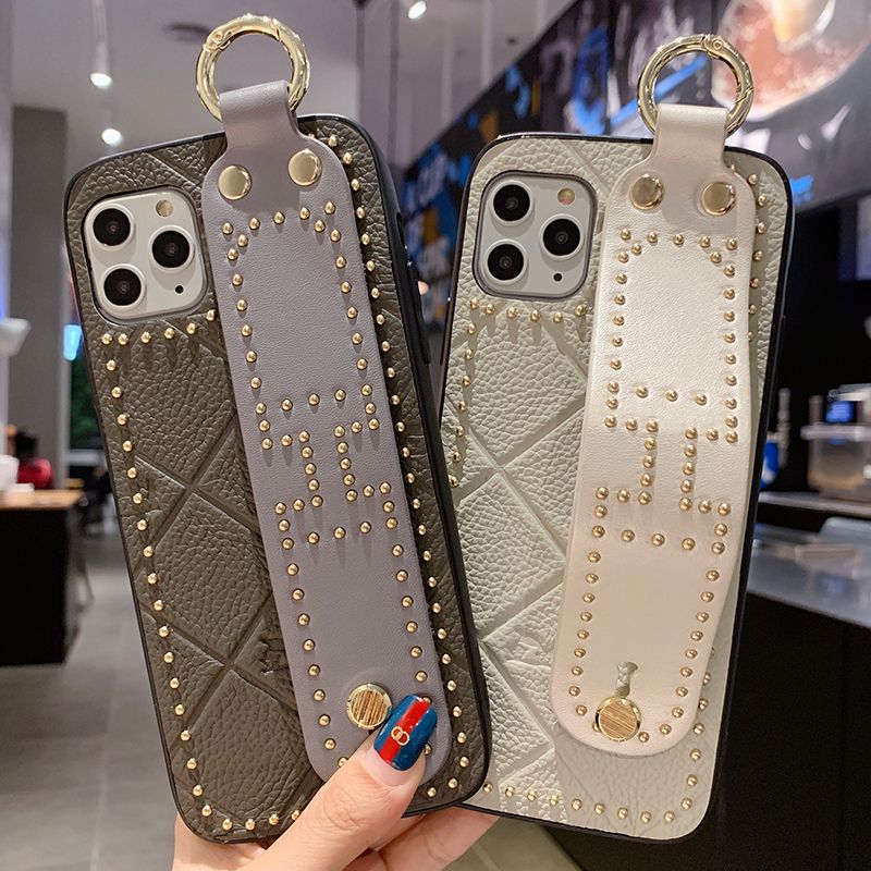 Shockproof Embossing Leather Phone Case With Strap Kickstand Luxury