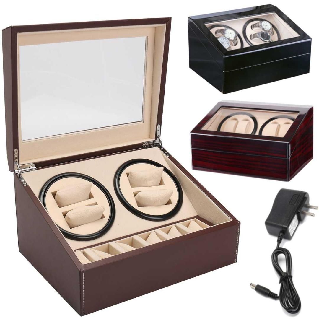 6+4 Automatic Watch Winder Box PU Leather Watch Winding Winder Storage