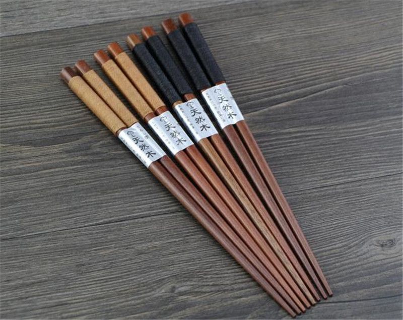 Style 1 Chopsticks,Clode/® 2 Pairs Japanese Natural Handmade Wood Chopsticks Gift Tableware Set Bamboo