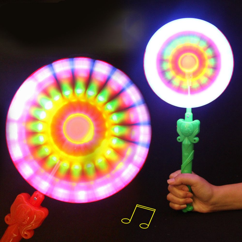 Blinkende leuchten LED Musik Rainbow Spinning Windmühle leuchtet Spielzeug gc 