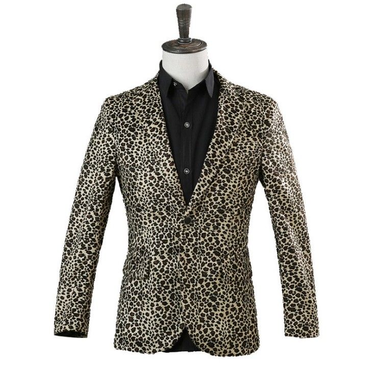 leopard print blazer men