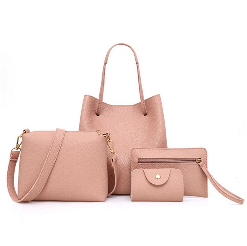 Productos innovadores 2019 Mochilas universitarias Conjuntos de bolsos De Mujer De Cuero 2019 Conjunto de