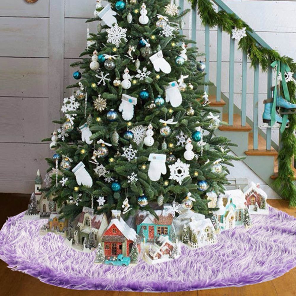 Popular Purple Christmas Tree Skirt Plush Big Skirt Scene Tree