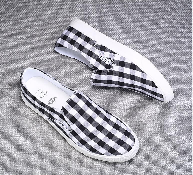 Black and white plaid shoes Clearance
