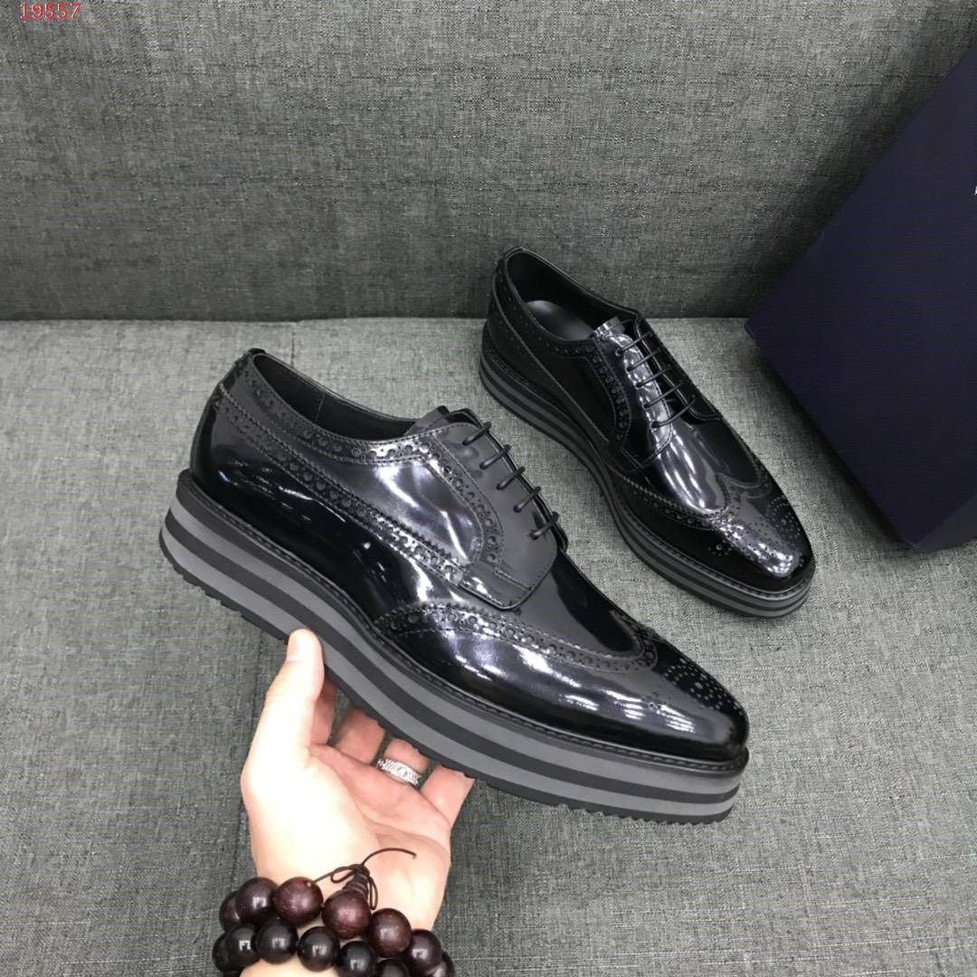 black platform derby shoes