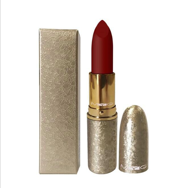 Lipstick Bullet Shape Gold Shinny Tube 10 Style Lipsticks Bullet