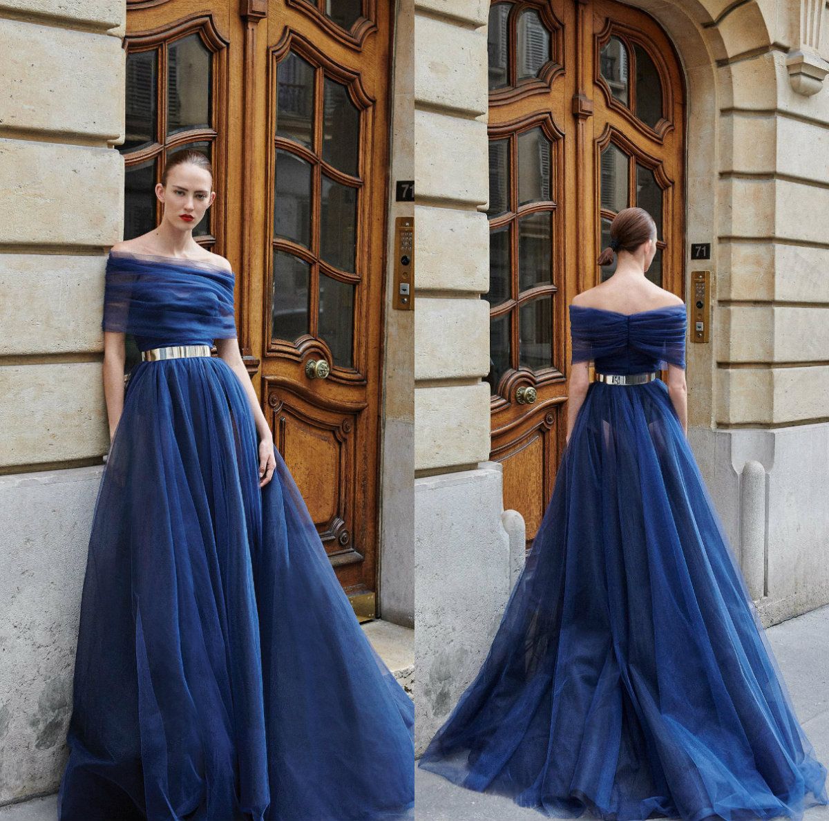 black and navy prom