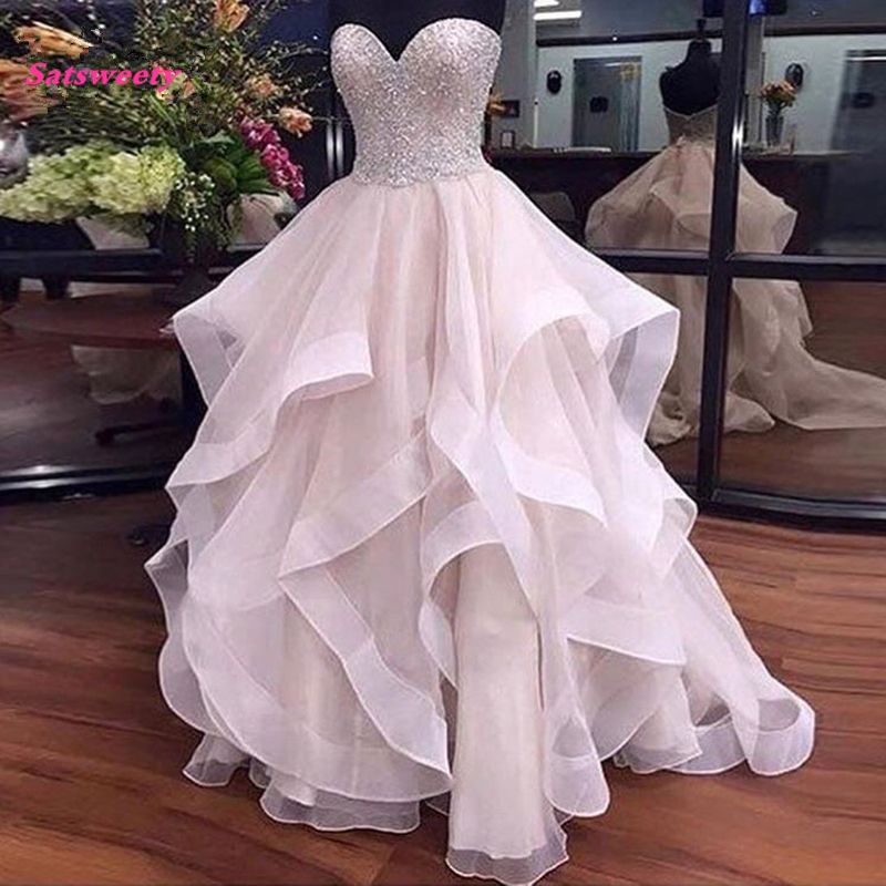 sparkly pink wedding dress