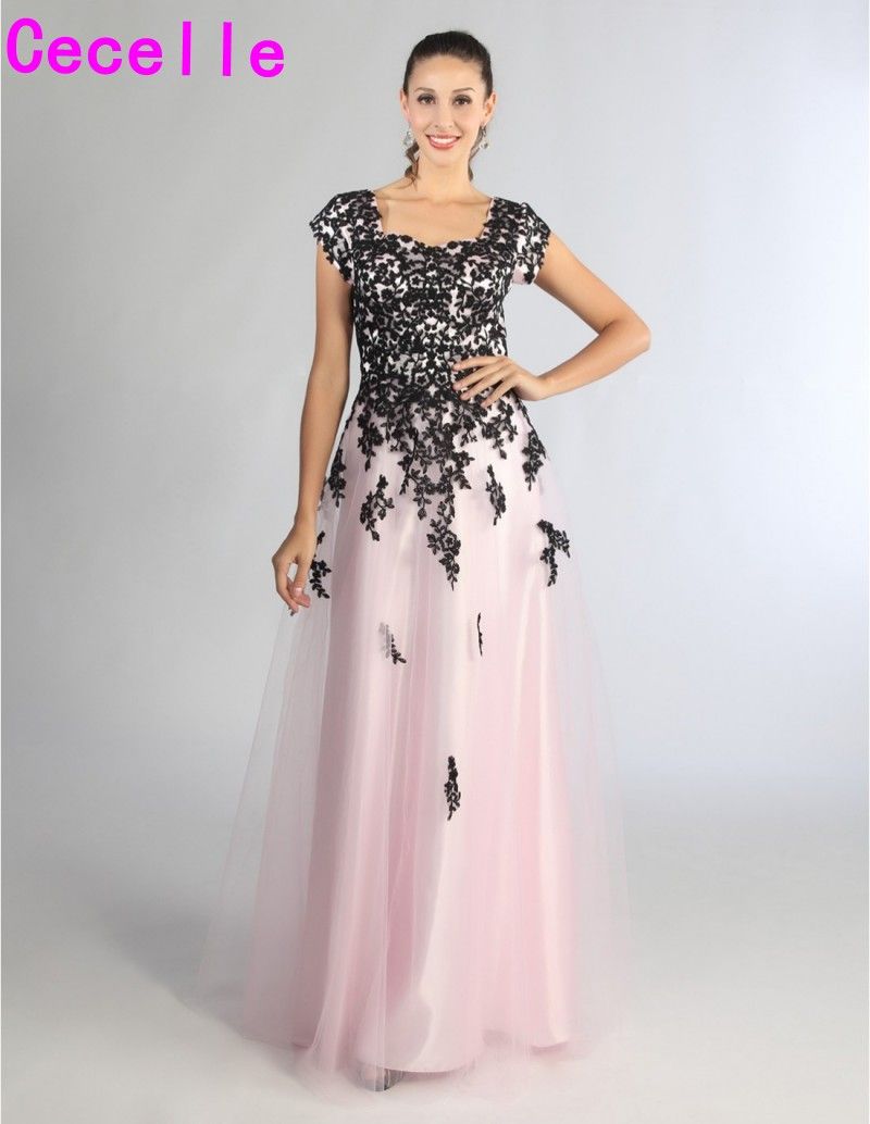 vestido rose com preto