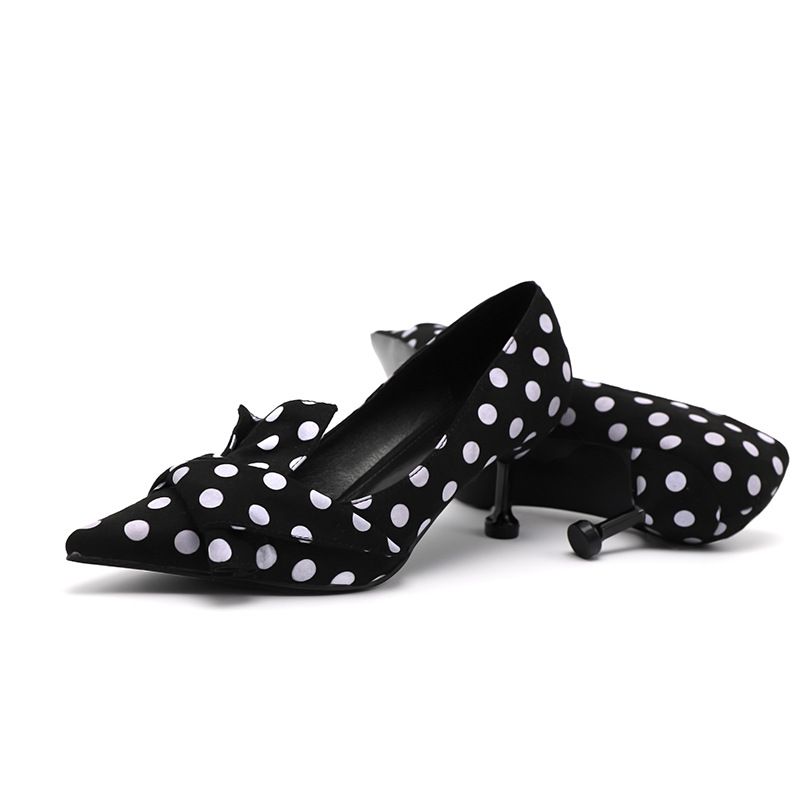 polka dot kitten heels