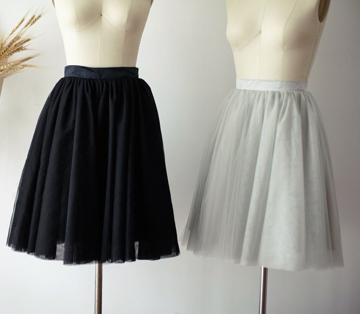 Vestidos De Madrinha De Casamento Prom Vestido De Prata Saia De Tule Mulheres Curtas Tule Saia Chic Tutu Saia Falta Saia Jupe Na Altura Do Joelho Saias Dama De Honra TS0023 Vestidos