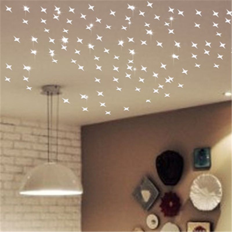 5 5cm50 Full Sky Star Four Corner Star Mirror Wall Paste Bedroom