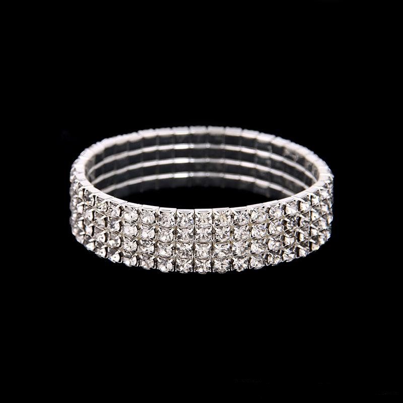 Bracciale rigido in argento a 4 file