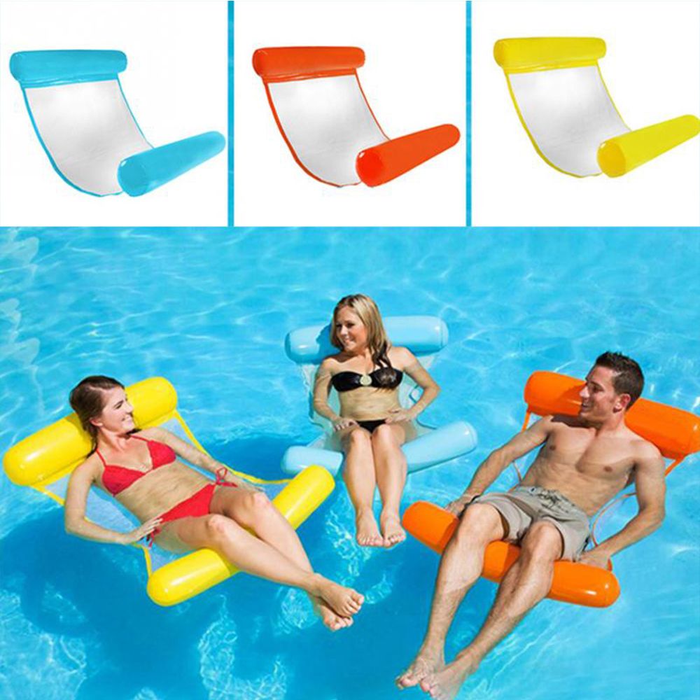 FANIER Amaca gonfiabile per piscina blu Amaca di Acqua Galleggiante Gonfiabile Piscina Sdraio per i Giochi Estivi Bambini Adulti Piscina e Beach Party Amaca Gonfiabile