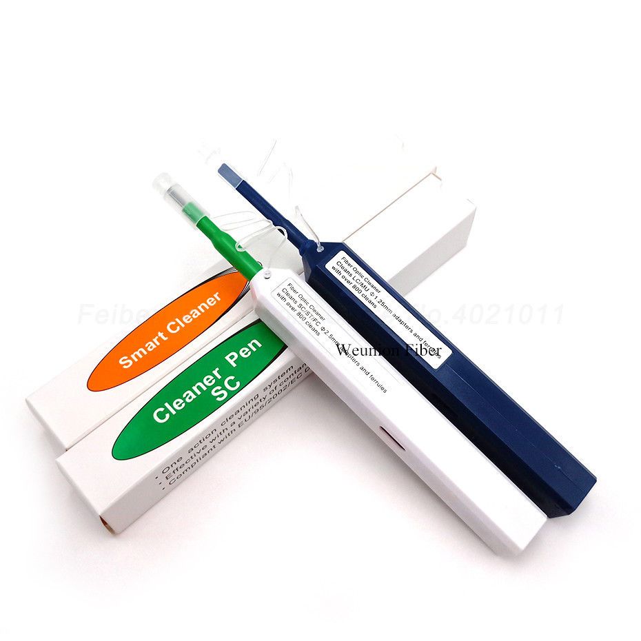 Haude 2 limpiadores de fibra óptica SC One Click Cleaner herramienta de limpieza universal de fibra óptica 2,5 mm y 1,25 mm