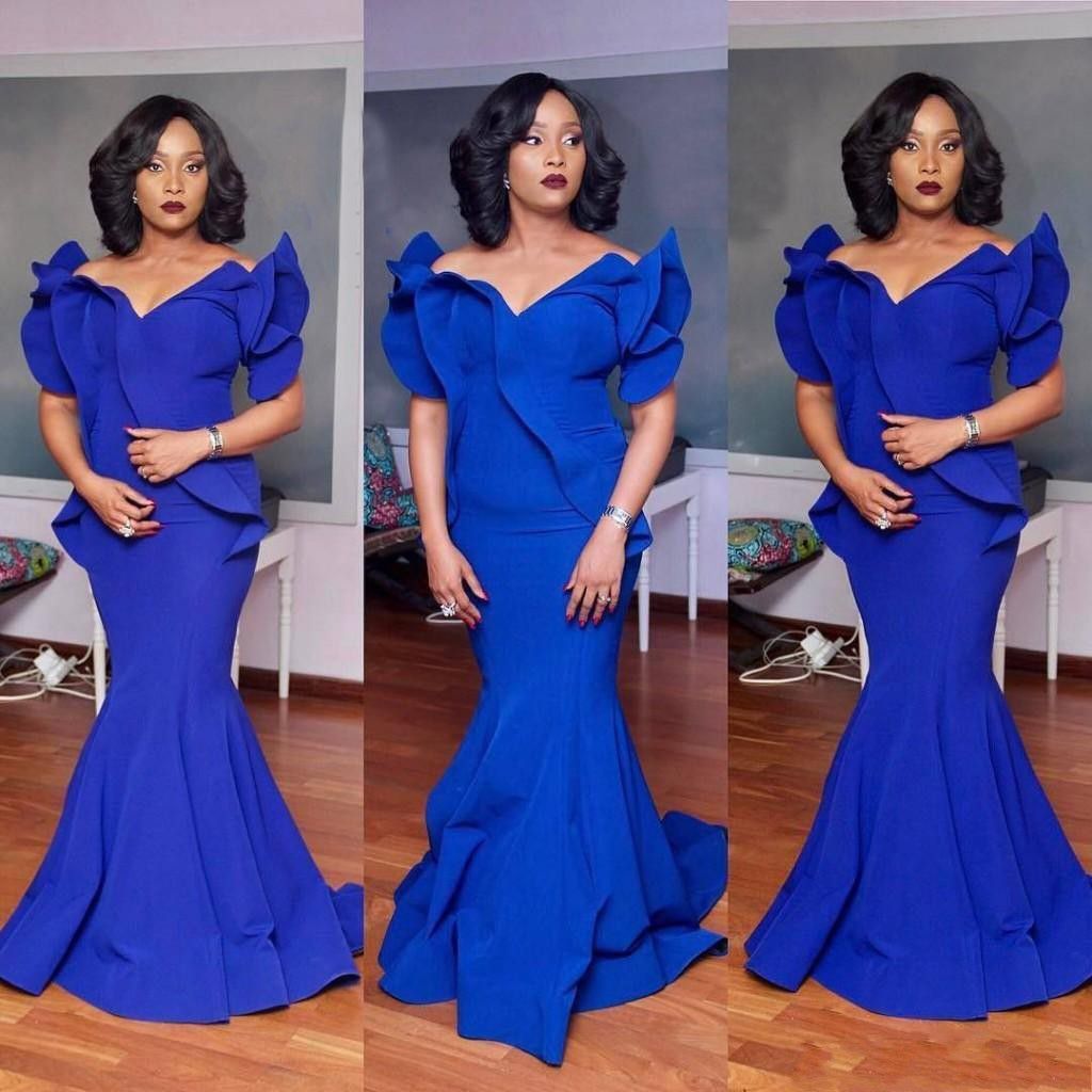 evening dresses plus size royal blue