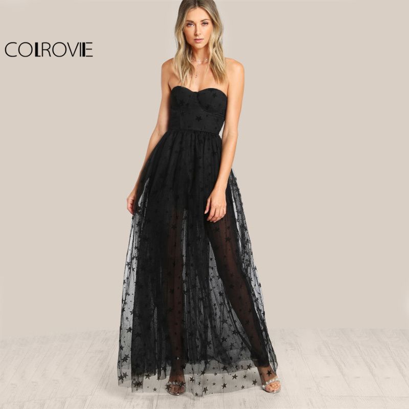strapless sheer dress