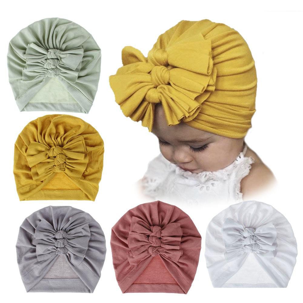 Baby Hat Cotton Bow Turban Hat Baby Photography Props Kids Beanie