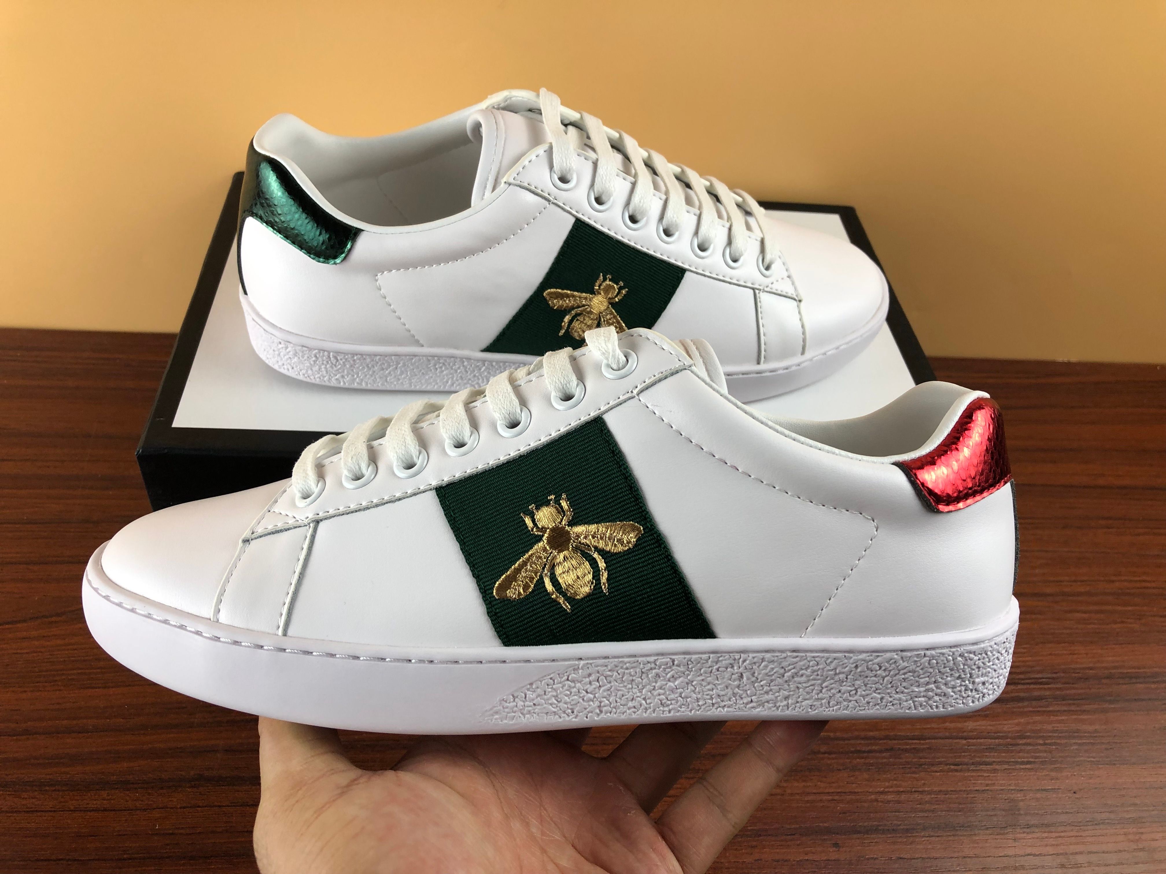 Compre Gucci Shoes Designer Sneaker Sapatos Homem Mulheres Ace Com Listras  Verdes Marrom Hococal Preto Qualidade Superior Sapatos De Grife De Luxo  Branca Barato | Entrega Rápida E Qualidade | Pt.Dhgate