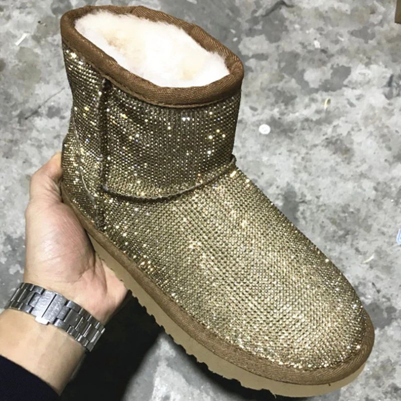 rhinestone snow boots