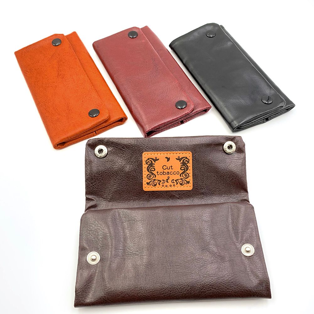 PU Leather Tobacco Pouch Smoking Case Tobacco Storage Herb Pouch Case Bag Brown 