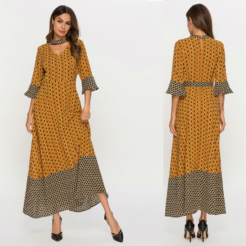 vestito lungo mezza manica