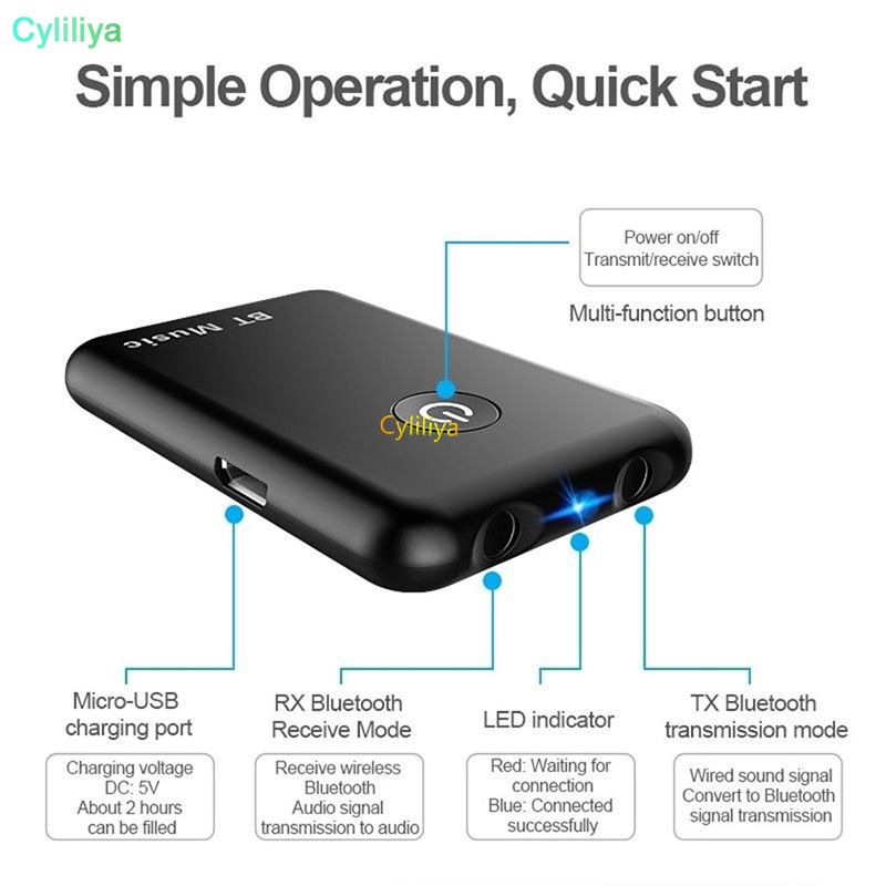 2 in 1 Bluetooth 4.2 Transmitter/&Receiver 3.5mm Wireless Stereo Audio Adapter E/&