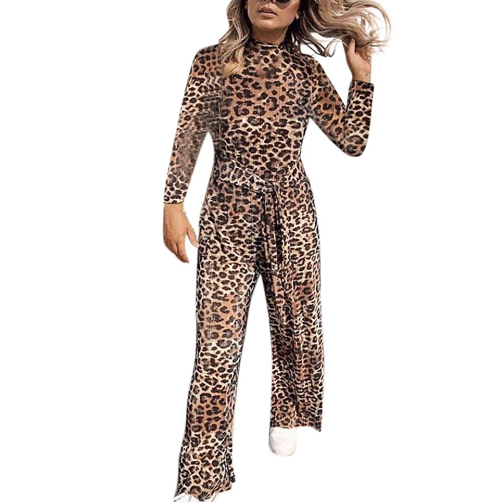 long sleeve leopard print playsuit