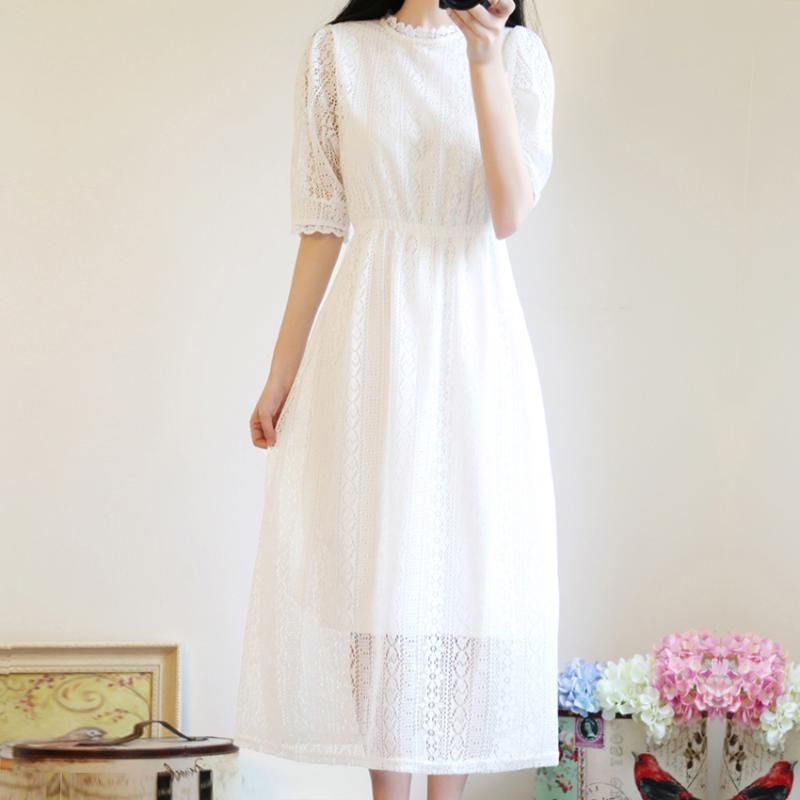 Korean style white dress Clearance