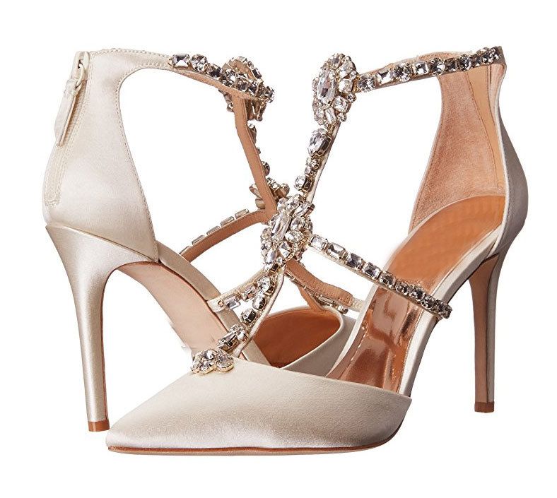 Womens Fashion Satin Rhinestone Bridesmaid Bridal Shoes Party Shoes White Champagne Heel And Color Can Be Custom Made Ivory Peep Toe Wedding Shoes Kitten Heel Bridal Shoes From Zhuluck 74 06 Dhgate Com