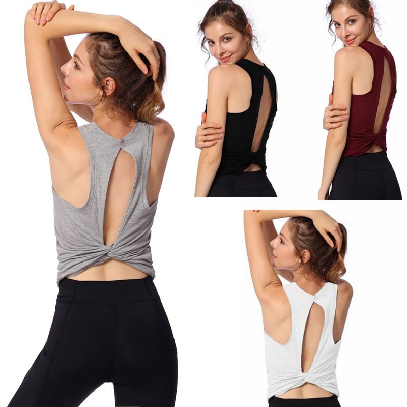 tie back workout tank top
