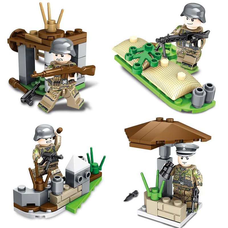 Soldados alemanes paramédico con idealismo 3 figuras cobi/Lego compatible 