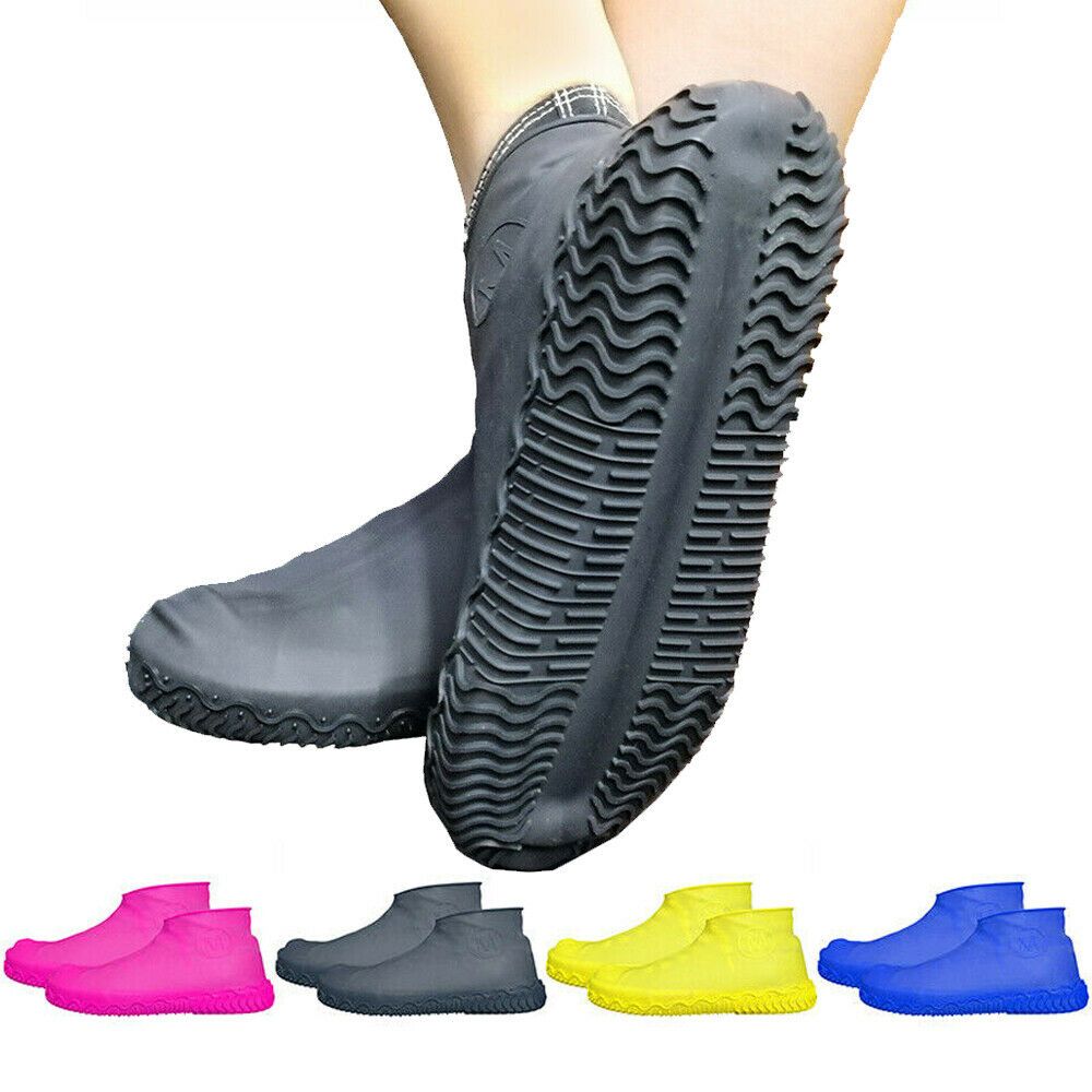 Negro Frienda 8 Pares Cubiertas de Zapatos Reutilizables Antideslizantes Cubiertas de Botas Impermeables para Protección de Casa Alfombra Lavable en Lavadora 