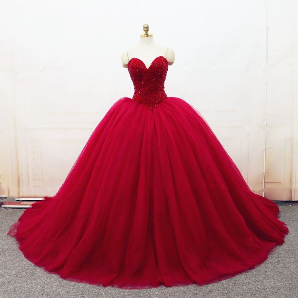 Dard Red Prom Quinceanera Dresses 