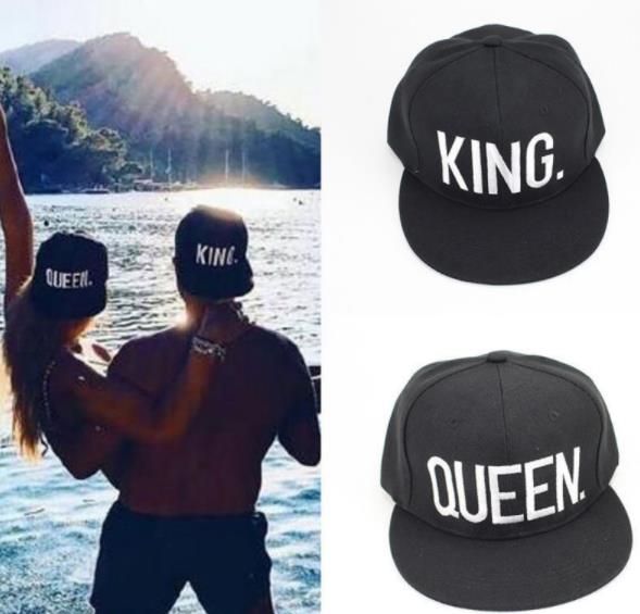 Pareja de verano Gorra de béisbol KING QUEEN Letras Bordado Snapback Sombrero Acrílico Hombres Mujeres Regalos Pareja de verano Gorra de béisbol KING QUEEN Letras Bordado Snapback Sombrero Acrílico Hombres Mujeres Regalos