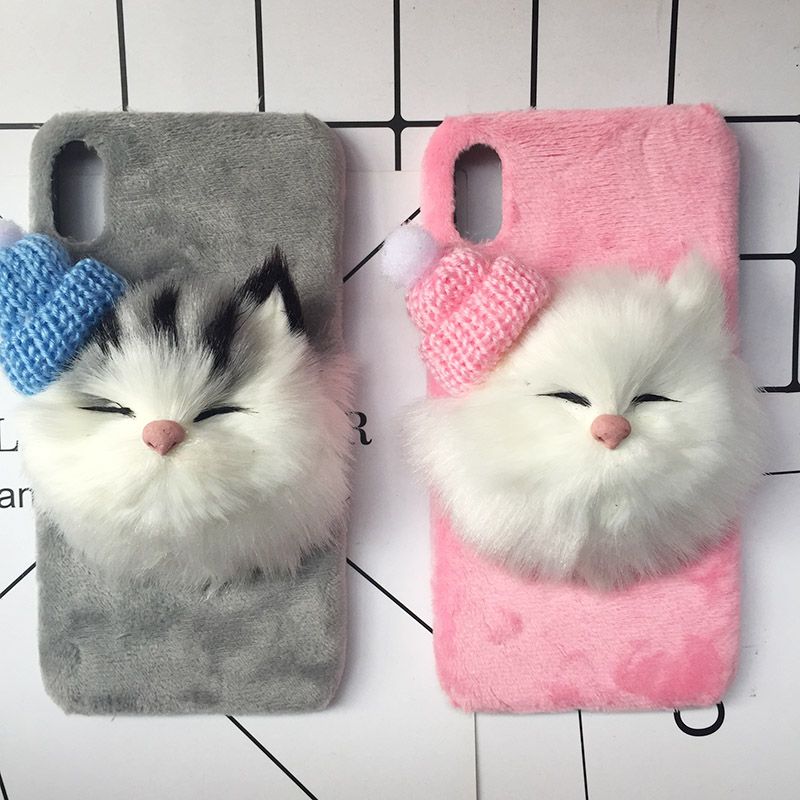 Fundas Para Moviles Caso Caliente Tfshining Precioso Diy Gato Peludo Para El Iphone 11 Iphone Pro Max Cubierta De La Felpa De Pelo De Piel De La Contraportada De Shell Coque Carcasas