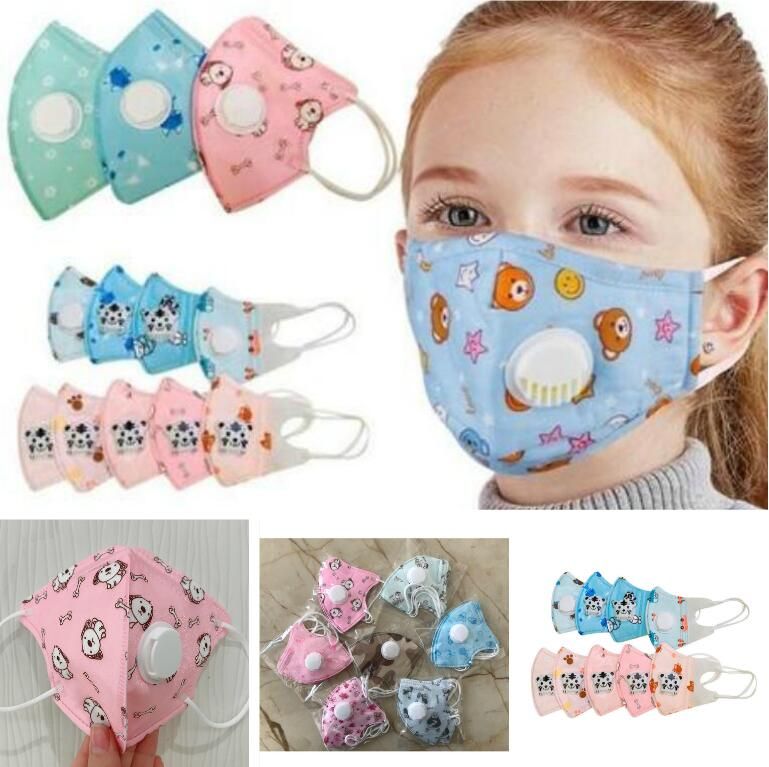 2020 Disposable Kids N95 Mask 3d 5 Layers Cartoon Face Masks With